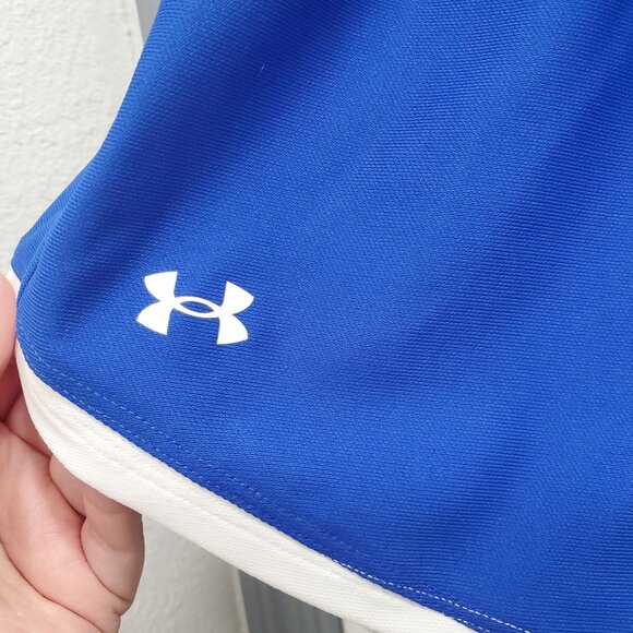 Under Armour‎ Woman's UA Play Up 2.0 Blue White Loose Active Shorts Plus NWT 2X - Picture 2 of 4